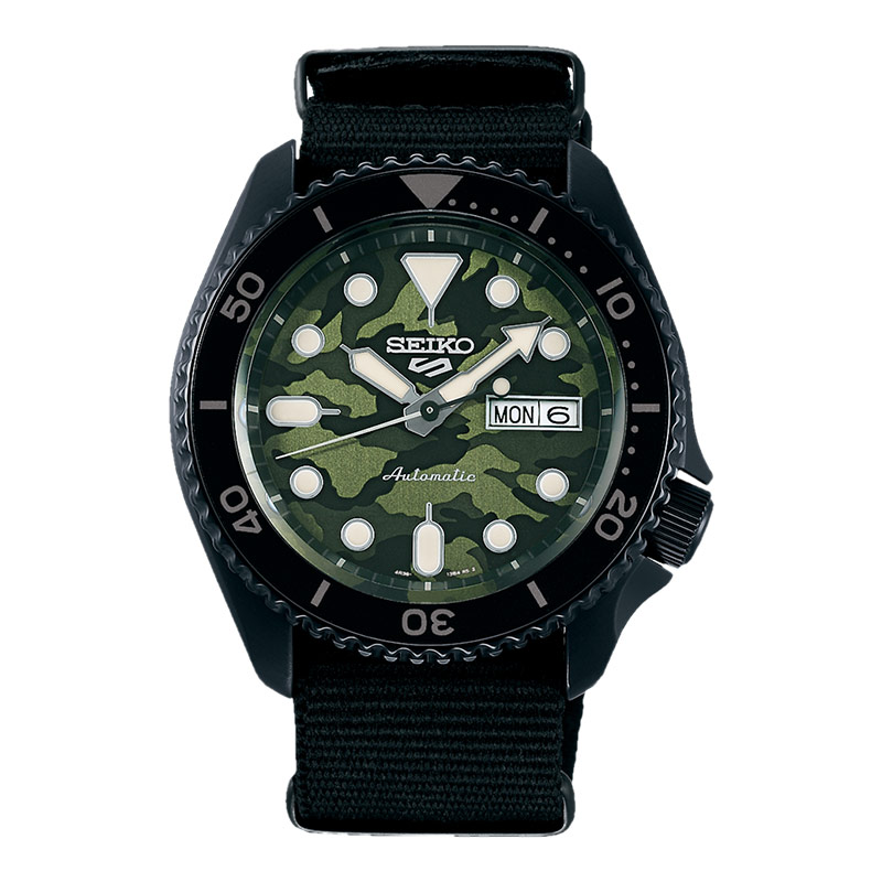 Seiko Jam Tangan Pria Seiko 5 Sports SRPJ37K1 SKX Street Style Yuto Horigome Automatic Black Nylon S