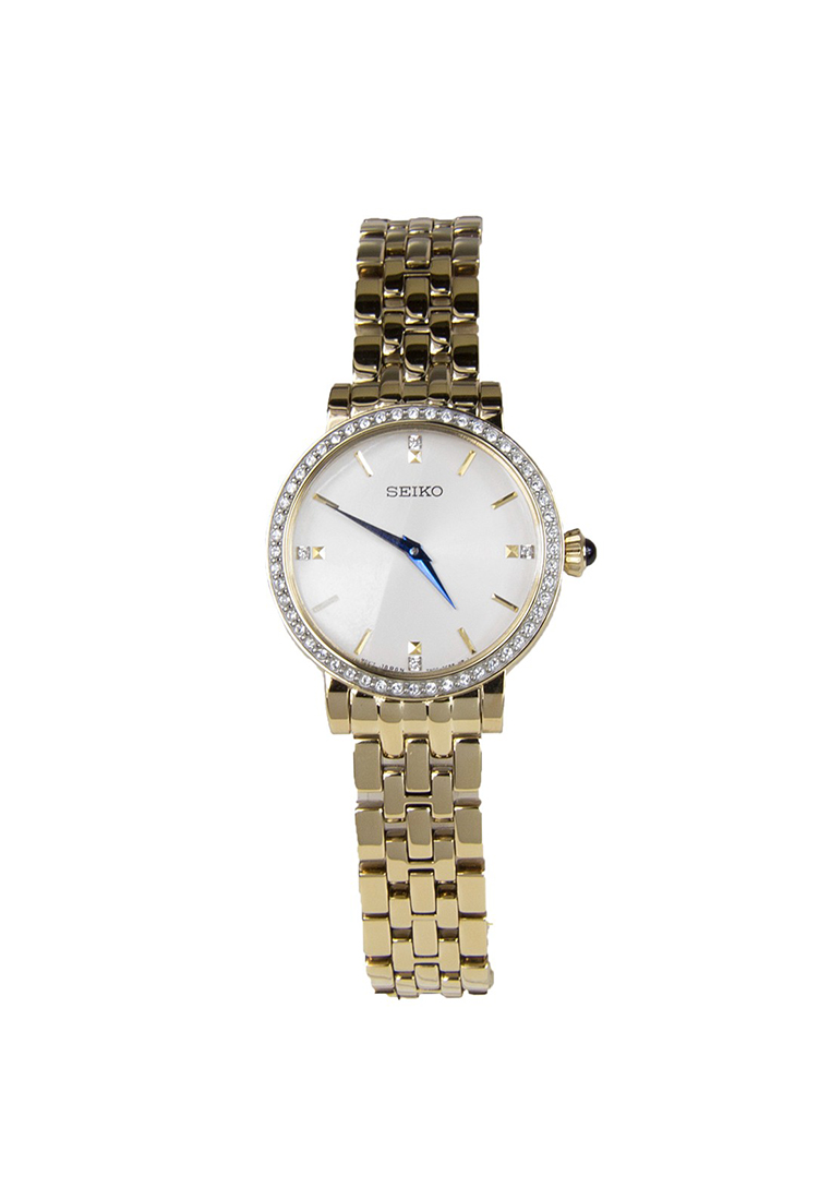 Seiko Jam Tangan Wanita Seiko SFQ808P1 Swarovski Stainless Steel Emas