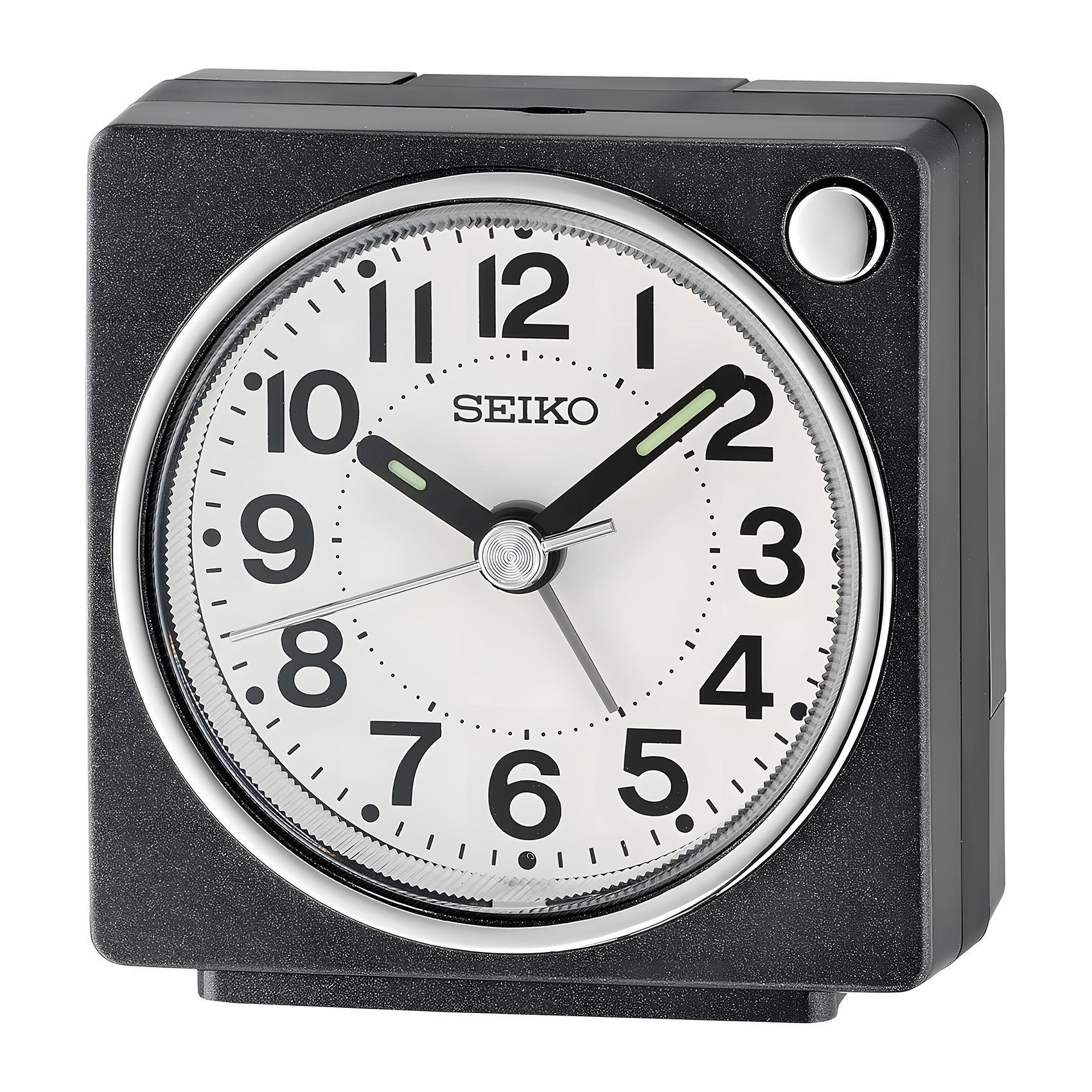 Seiko Clock Seiko Beside Alarm Clock - Jam Wecker Beker - Quiet Sweep Second Hand - Black Plastic Ca
