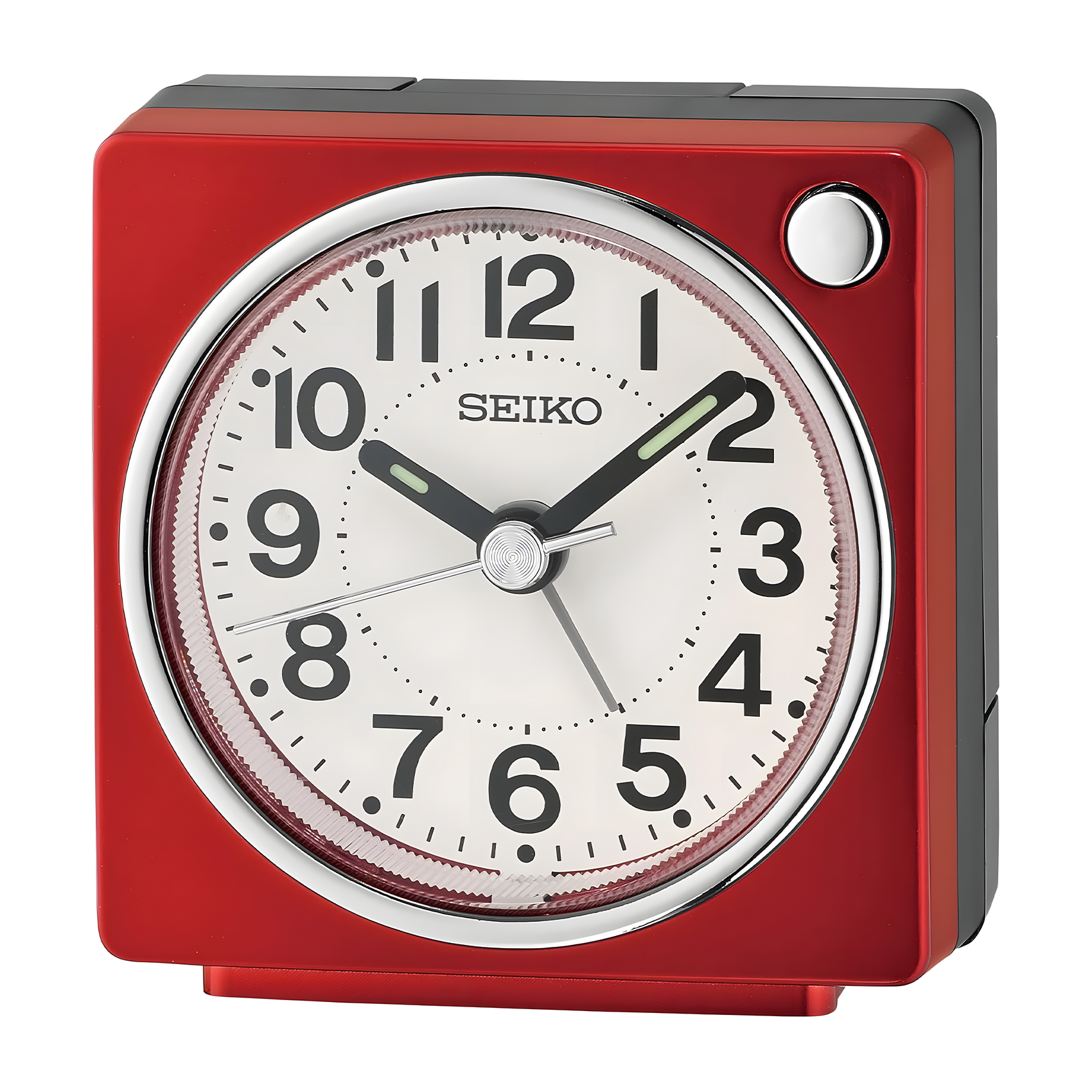 Seiko Clock Seiko Beside Alarm Clock - Jam Wecker Beker - Quiet Sweep Second Hand - Red Plastic Case