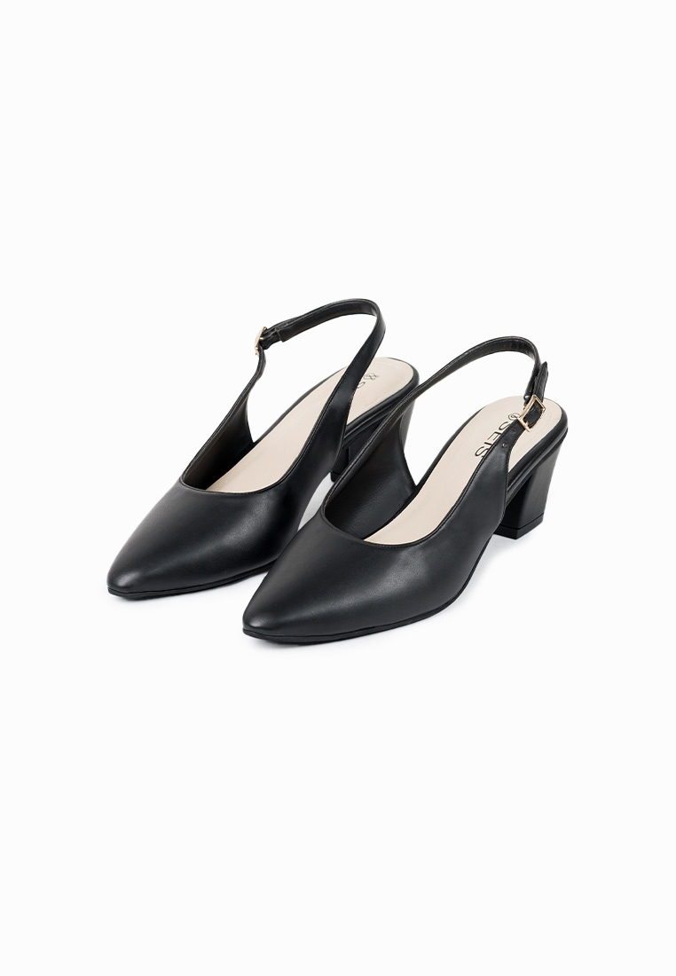 Seis Viona Mules Heels Wanita - Slingback Heels-BLACK