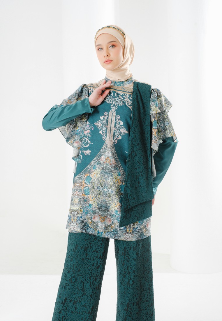 SHAFIRA Gamora Blouse | Tunik Atasan Wanita | Bahan Sateen Print