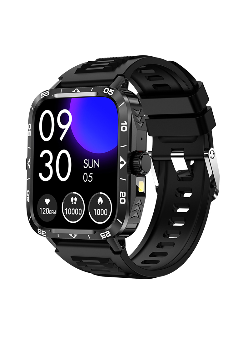 Simbojoy Smart Watch LED Flashlight Running Pria Pace IP67 Waterproof 100+ Sports Mode Bluetooth Cal