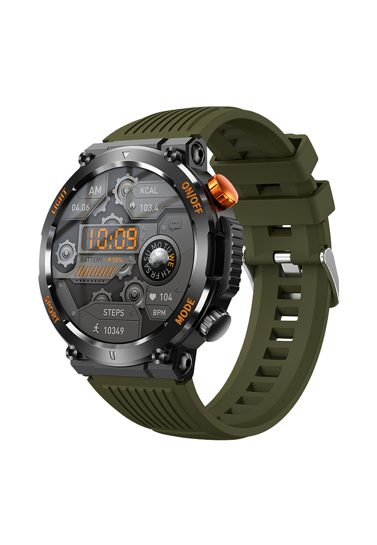 Simbojoy SmartWatch HT17 Anti Air Layar Terang 1.46'' Olahraga Monitor Detak Jantung Music Lampu LED