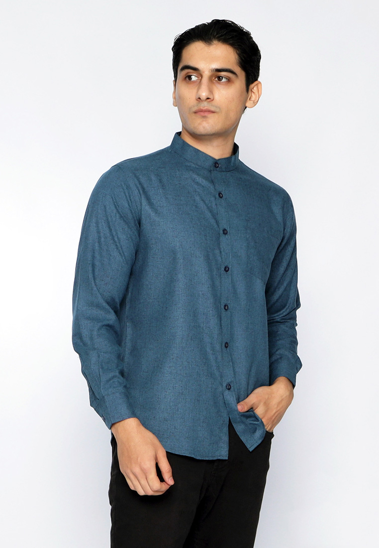 Simple Perfect Kemeja Pria Kerah Shanghai Long Sleeve 7732 Deep Blue