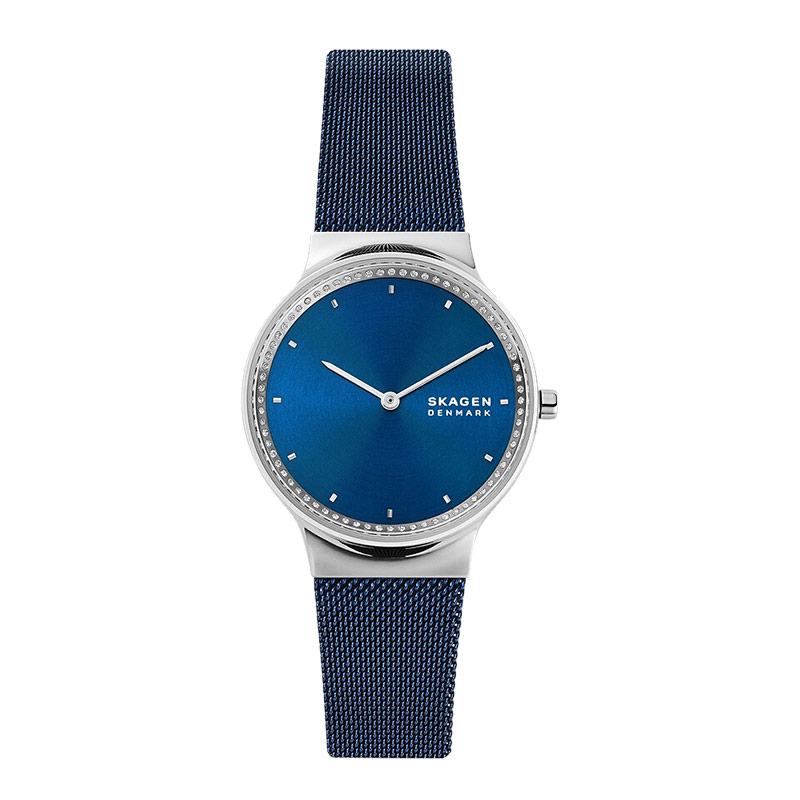 SKAGEN Jam Tangan Wanita Skagen Freja SKW3018 Ocean Blue Dial Blue Mesh Strap