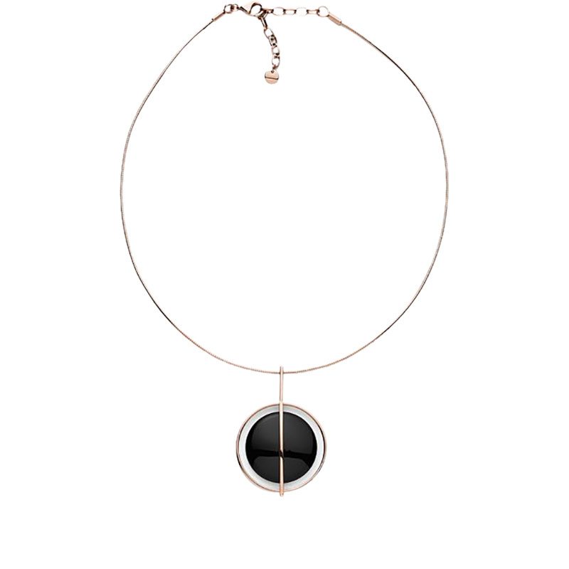 SKAGEN Kalung Skagen SKJ1145791 Ladies Ellen Onyx and Rose-Tone