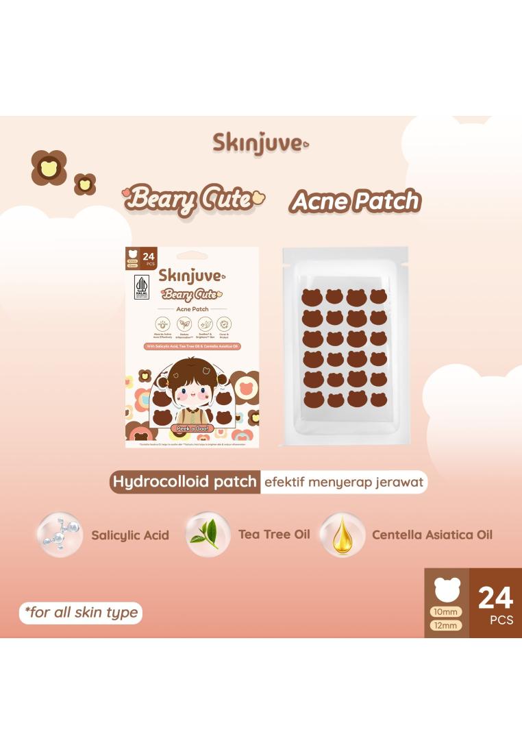 Skinjuve Acne Patch - Beary Cute 24 pcs (Hydrocolloid Patch For Acne / Pimple Treatment - Stiker Pat