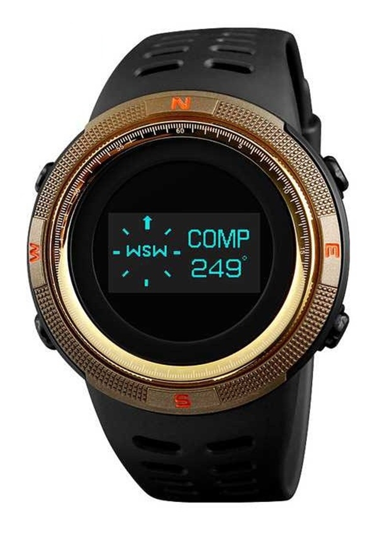 SKMEI Jam Tangan Digital Pria Kompas Pedometer Kalori Waterproof Strap Tali Material Silicone JP61 O