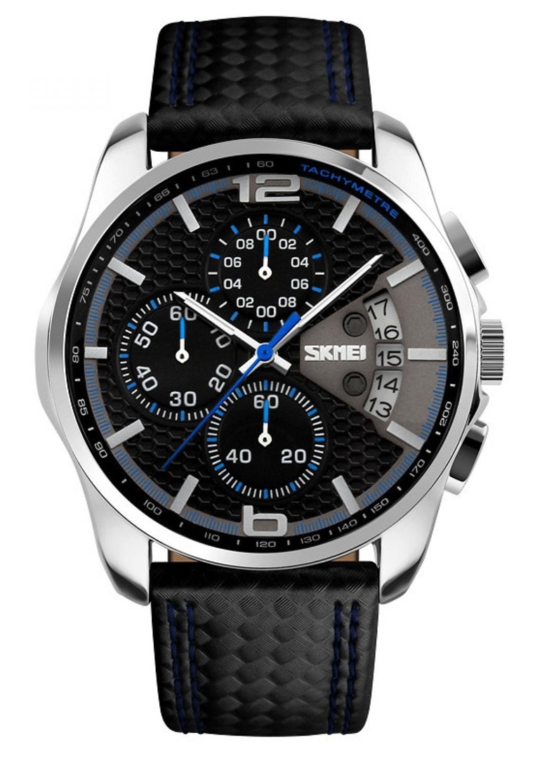 SKMEI Jam Tangan Kasual Analog Pria Waterproof Strap Tali Material Leather QQ11 ORIGINAL