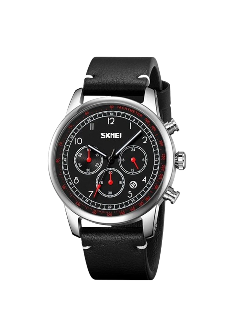 SKMEI Jam Tangan Analog Pria Sporty Watch Stopwatch Material Leather Waterproof ORIGINAL