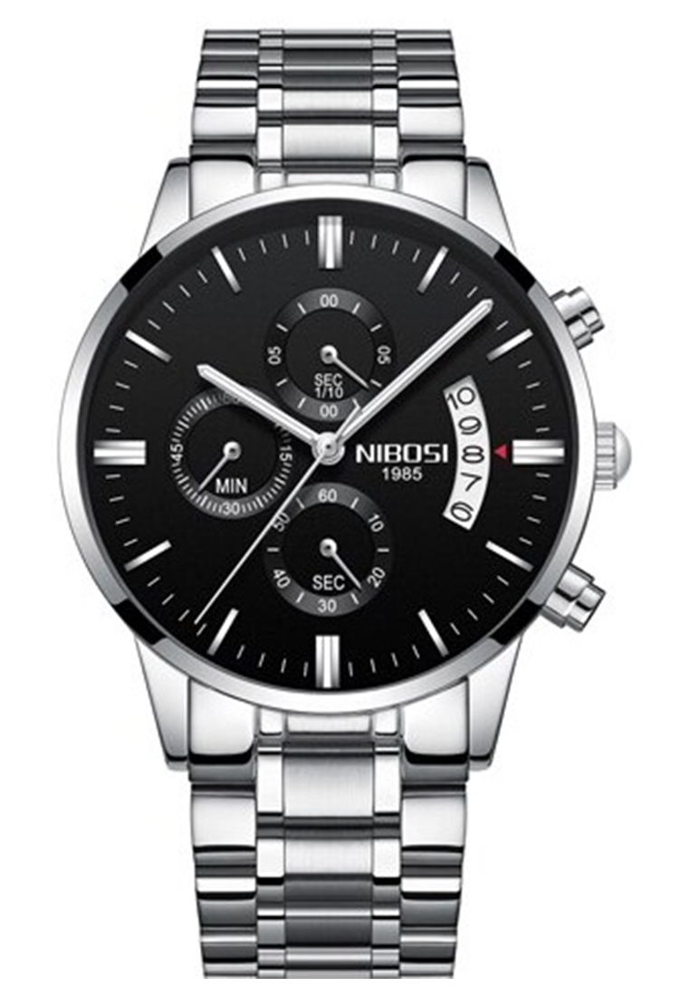 SKMEI NIBOSI Jam Tangan Kasual Pria Strap Tali Material Stainless Steel NM92 ORIGINAL