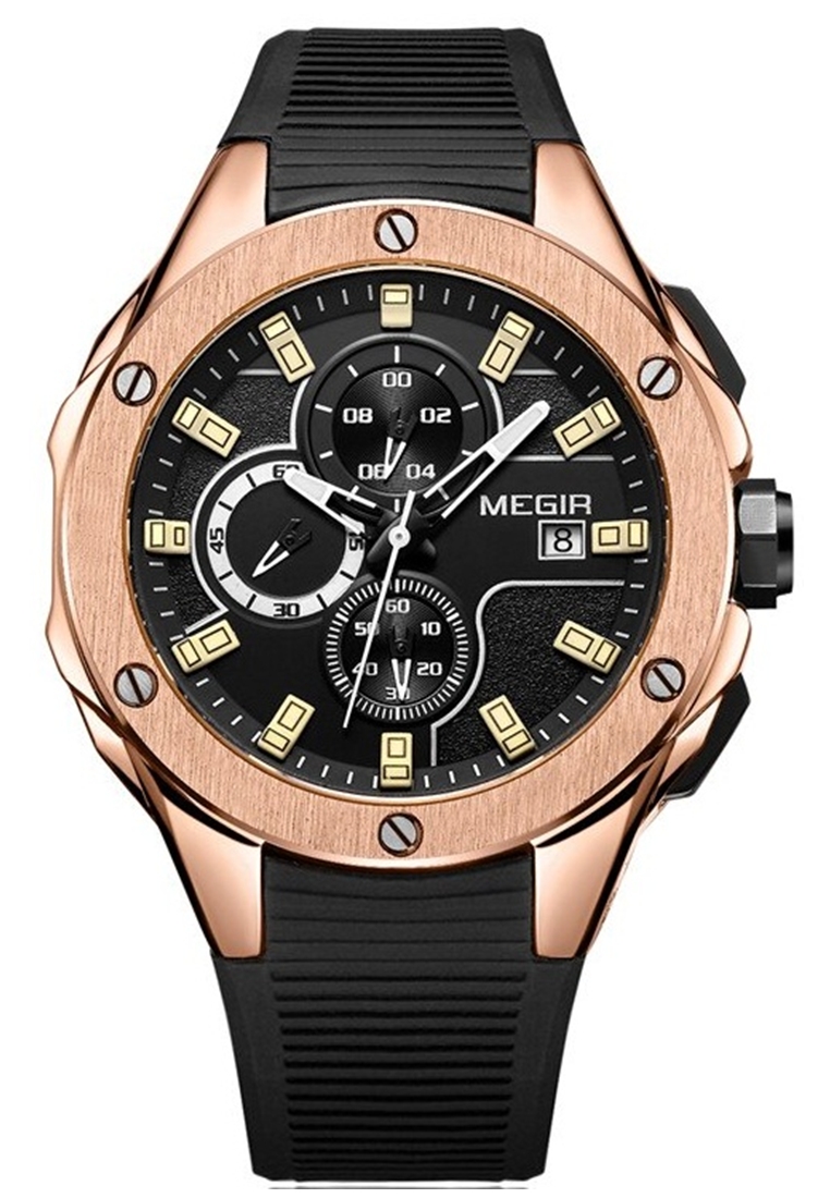 SKMEI MEGIR Jam Tangan Kasual Analog Pria Waterproof Strap Tali Maetrial Silicone VB56 ORIGINAL