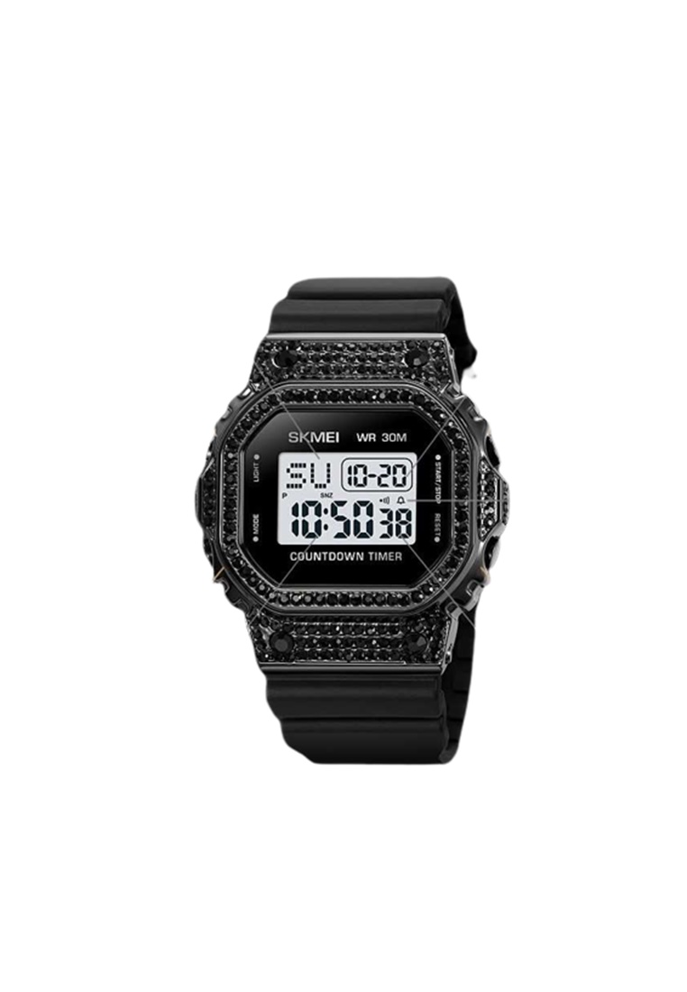 SKMEI Jam Tangan Wanita Digital Retro Luxury Alarm Waterproof 30M - 2000 - Black