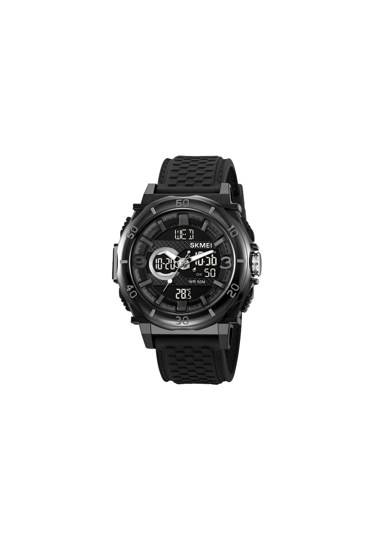 SKMEI Jam Tangan Analog Digital Pria Sporty Thermometer Black ORIGINAL