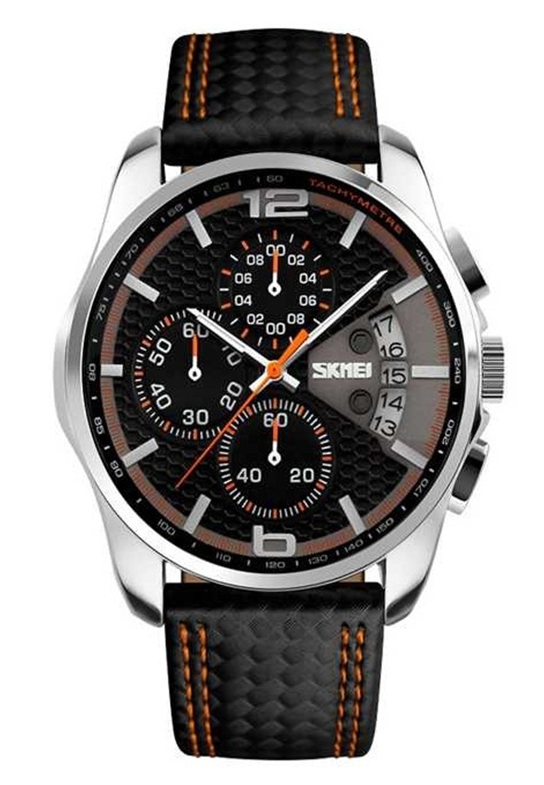 SKMEI Jam Tangan Kasual Analog Pria Waterproof Strap Tali Material Leather QQ11 ORIGINAL