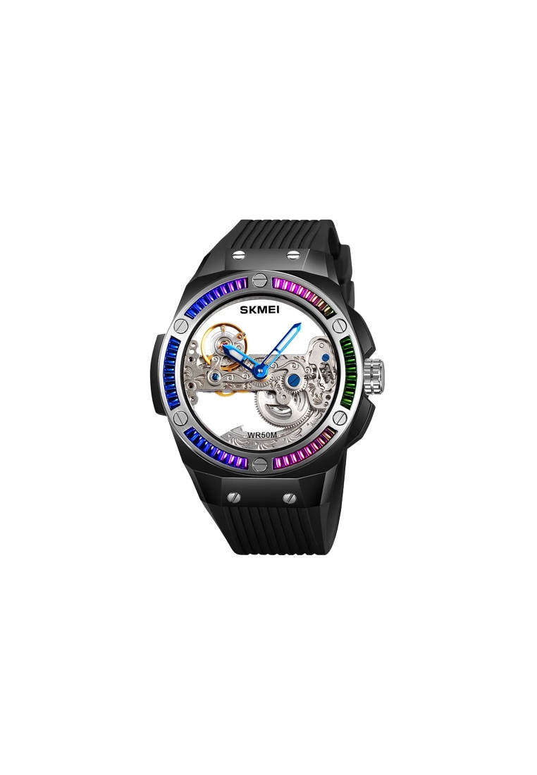 SKMEI Jam Tangan Mechanical Pria Automatic Movement Black ORIGINAL