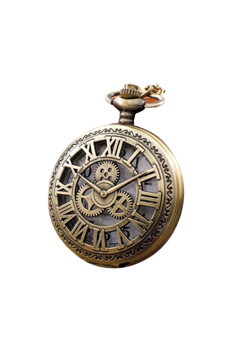 SKMEI Jam Saku Klasik Analog Pocket Watch Roman Steampunk ORIGINAL - Bronze