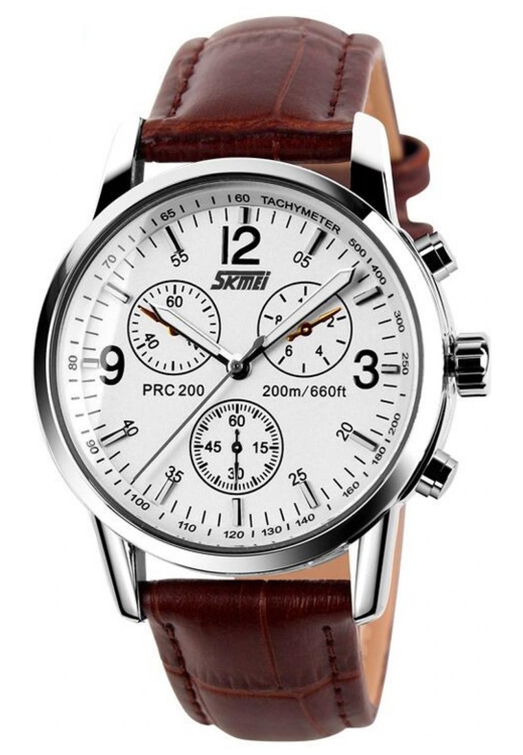 SKMEI Jam Tangan Analog Pria Casual Waterproof Strap Material PU Leather MN41 ORIGINAL