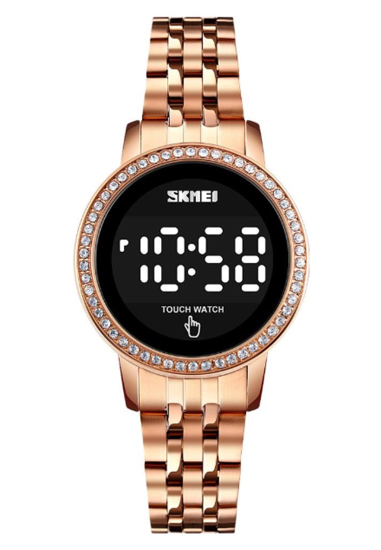 SKMEI Jam Tangan Digital Wanita Waterproof LED Strap Tali Material Stainless Steel TR08 - ORIGINAL