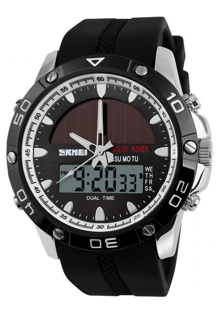 SKMEI Jam Tangan Analog Digital Pria Solar Panel Waterproof Strap Tali Material Silicone SS91 ORIGIN