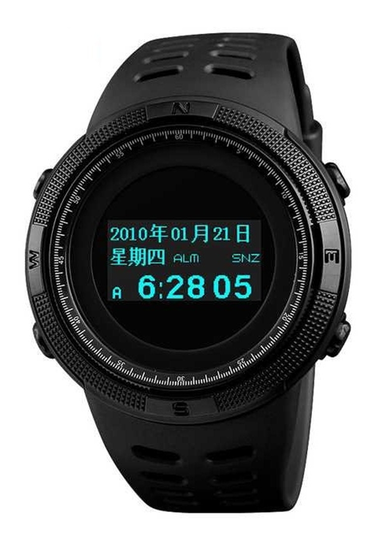 SKMEI Jam Tangan Digital Pria Kompas Pedometer Kalori Waterproof Strap Tali Material PU JP61 ORIGINA