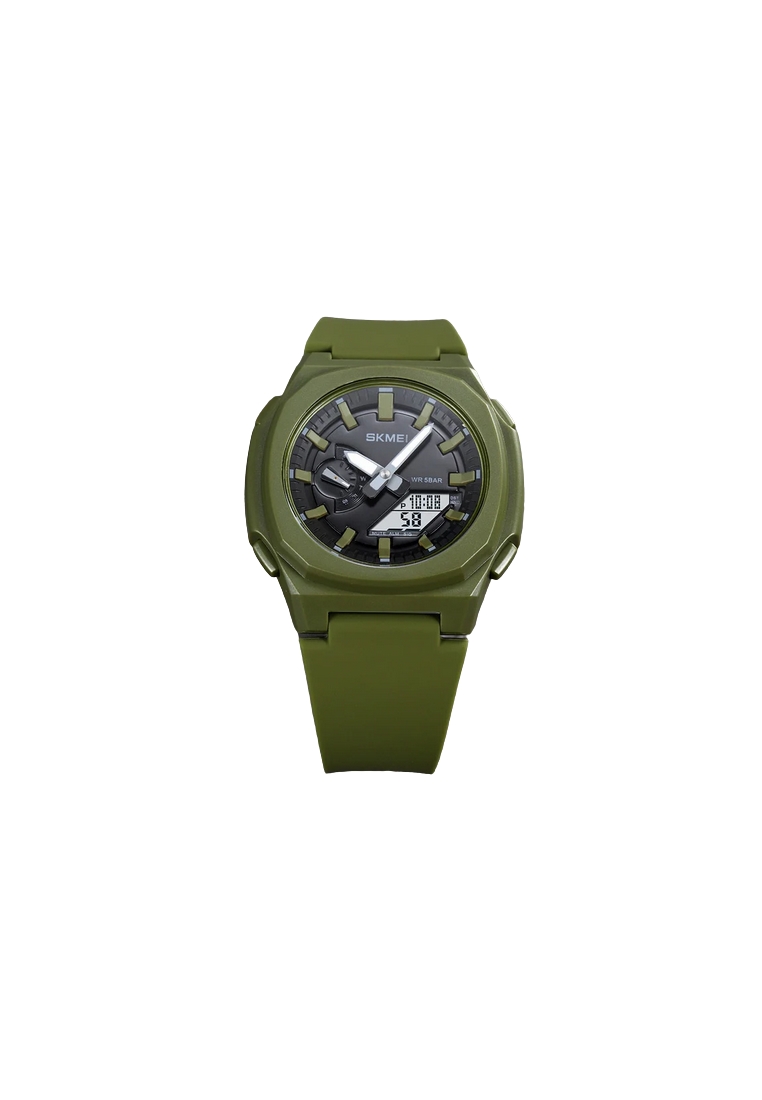 SKMEI Jam Tangan Digital Analog Pria Army Green ORIGINAL