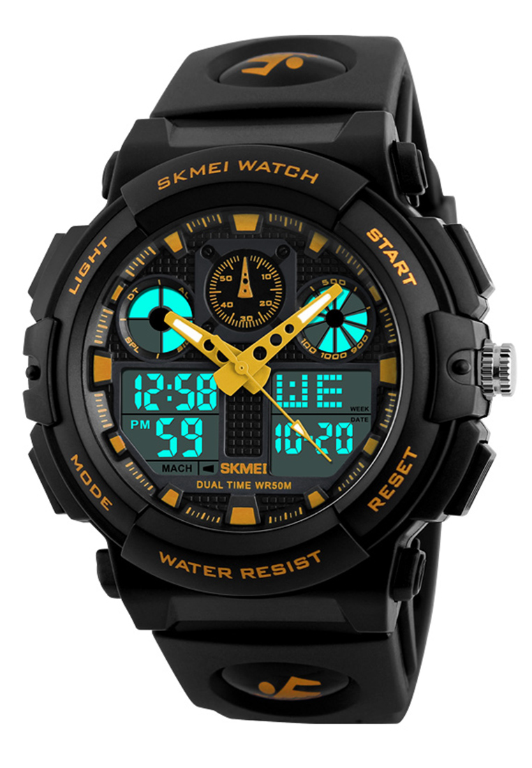 Skmei - Jam Tangan Pria - Black Gold - Resin Strap - 1270-G
