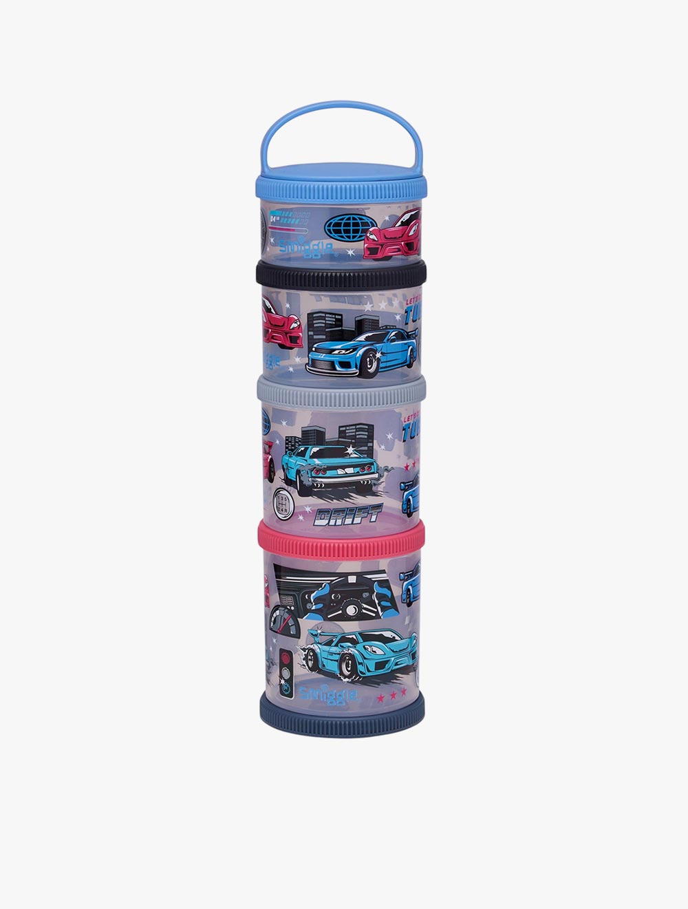 Smiggle Aspire Snack N Stack Large Snack Containers x4 - IGL459699BLK