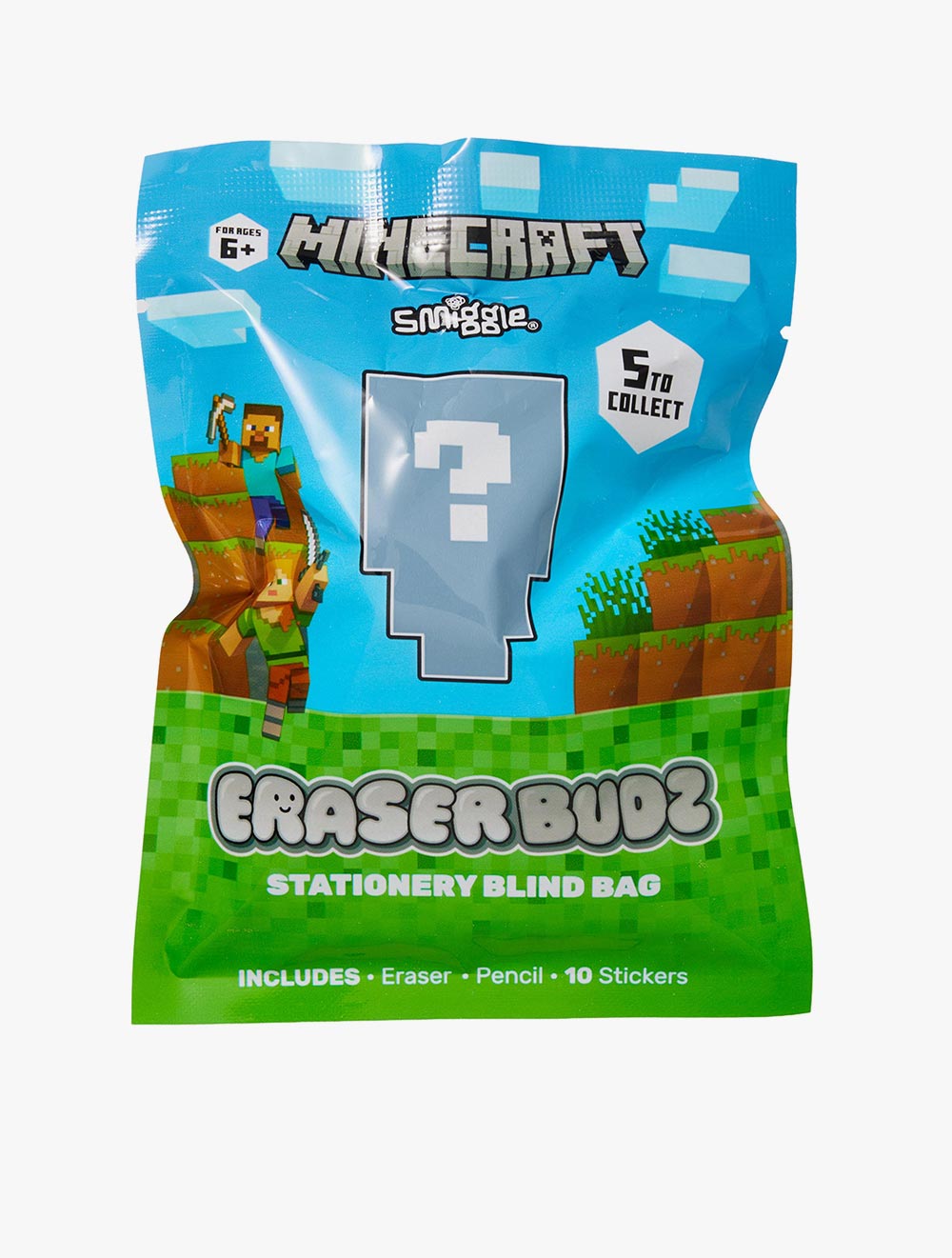Smiggle Minecraft Eraser Budz Stationery Blind Bag - IGL401690MIX