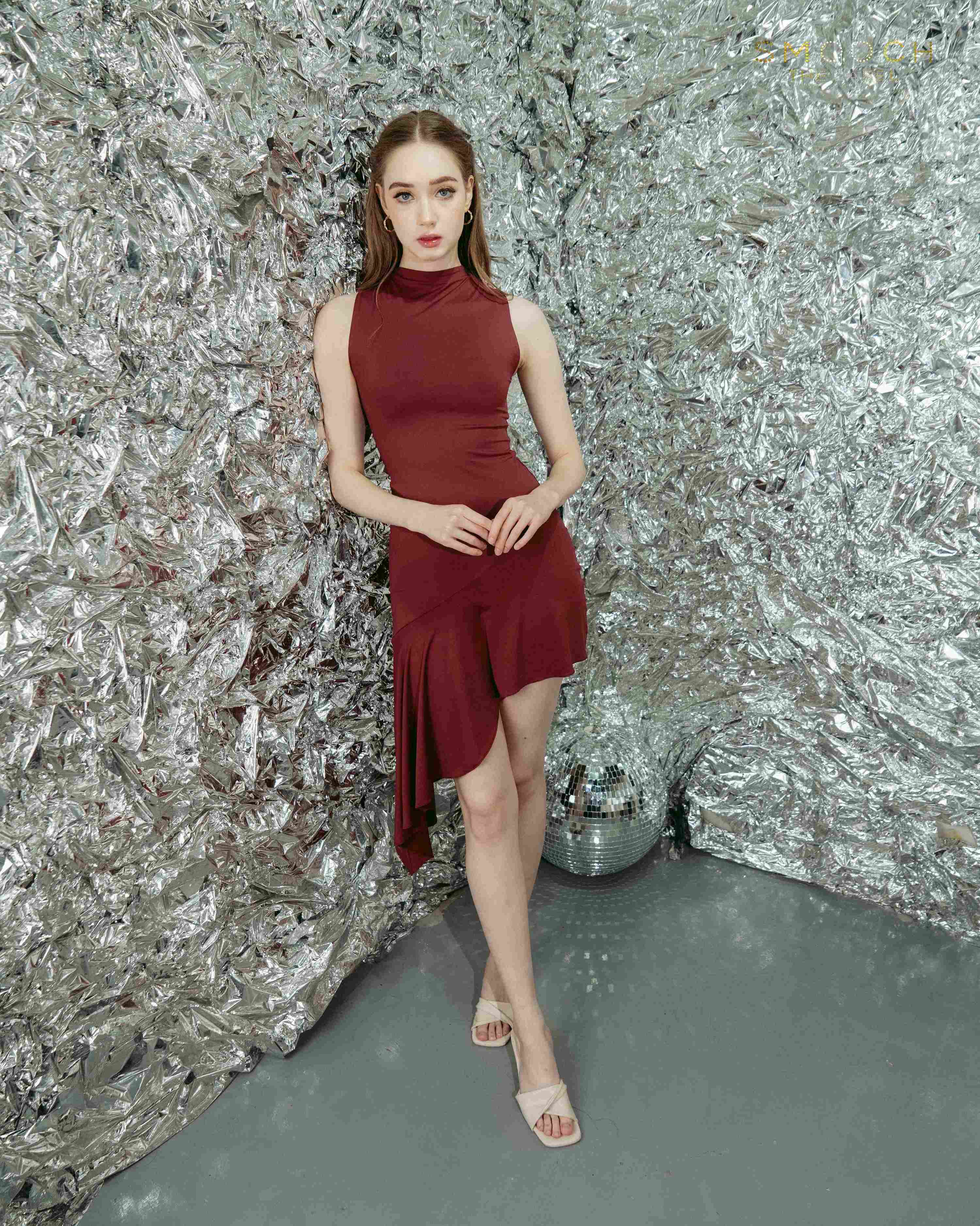 Smooch Amara Maroon Dress
