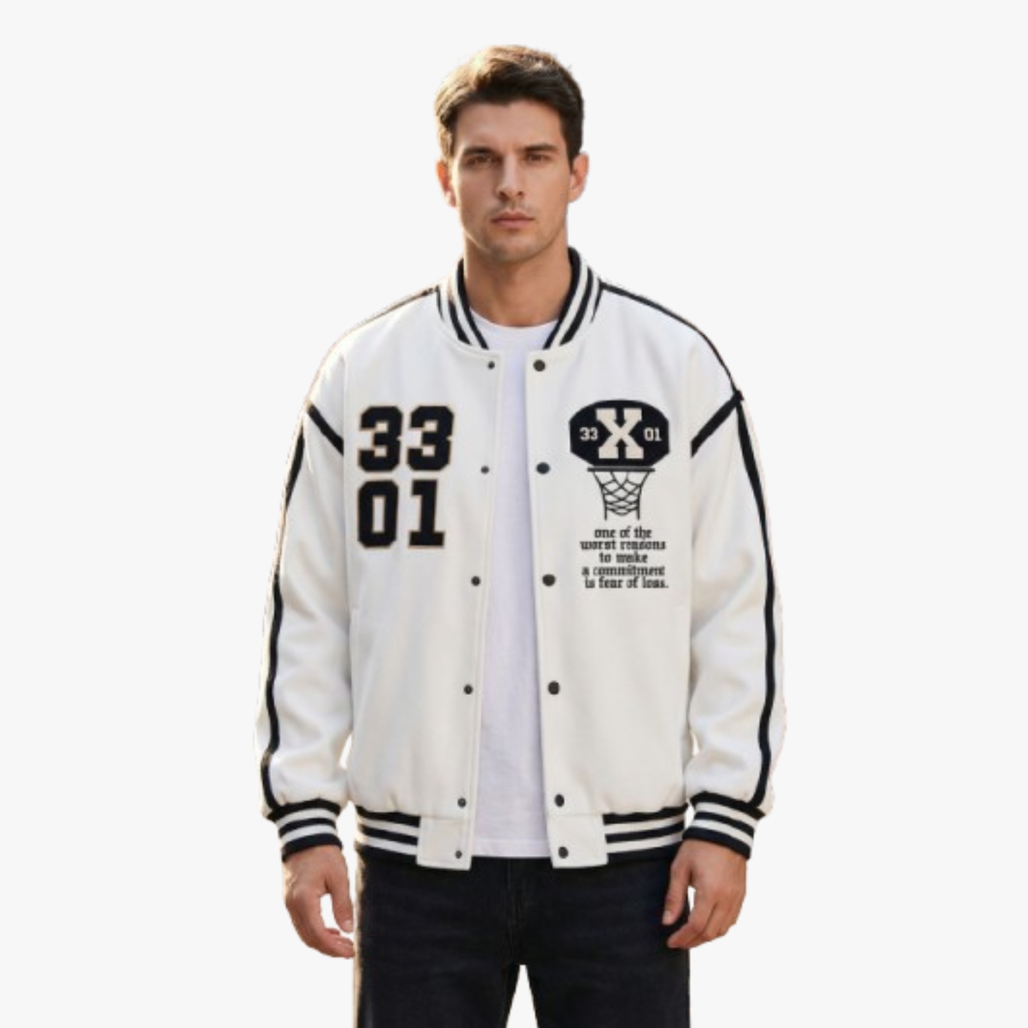Sogno Jaket Varsity Putih