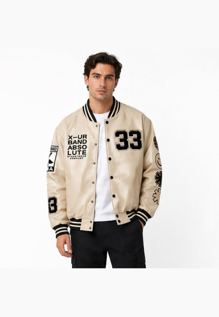 Sogno Jaket Varsity Leather Sintetis