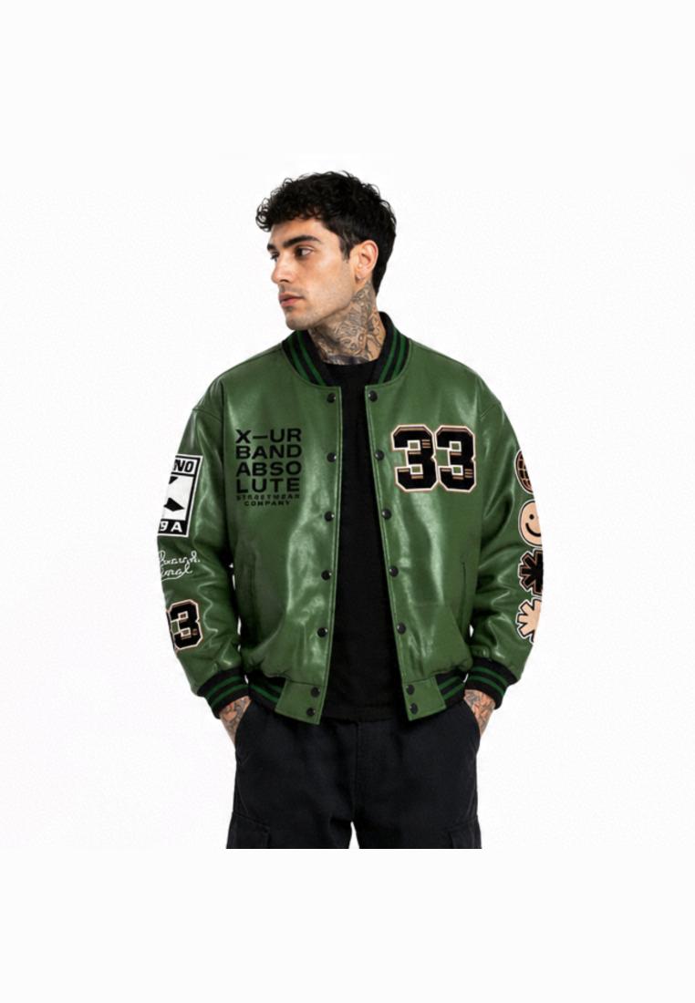 Sogno Jaket Varsity Leather Sintetis