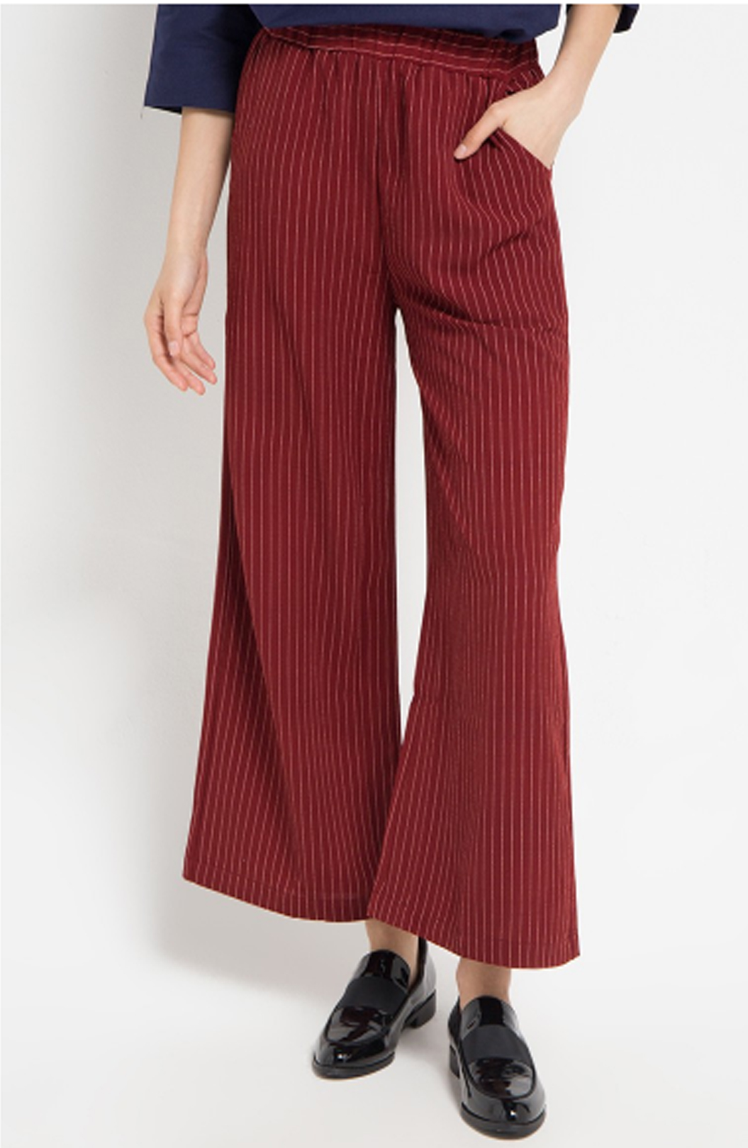 sophistix Striped Pants In Maroon Cream