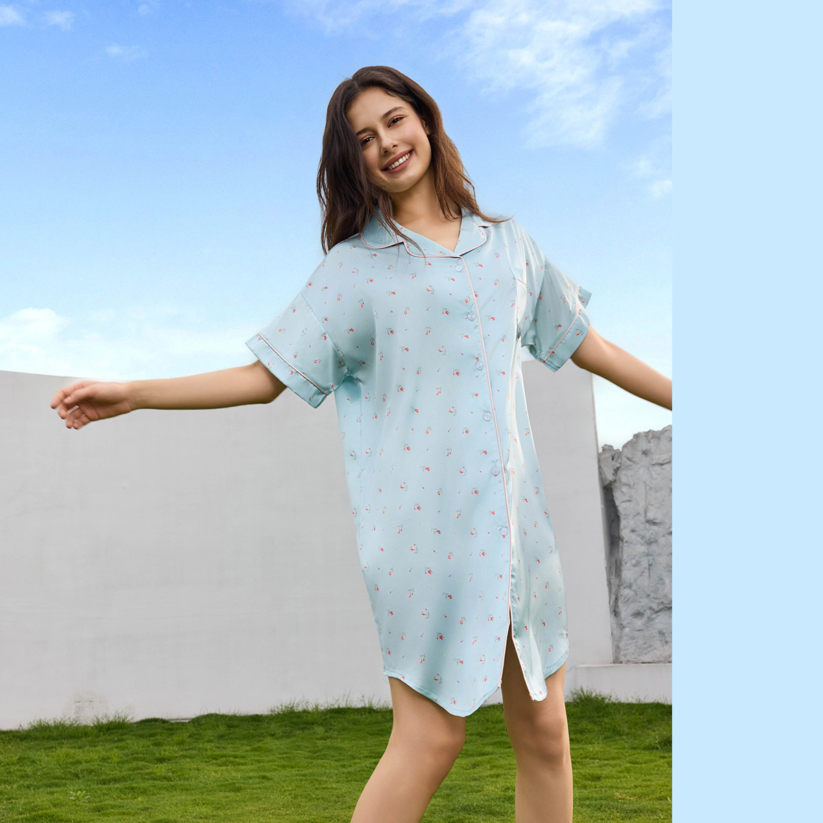 Sorella Loungewear Aqua Blossom N35-NE3084