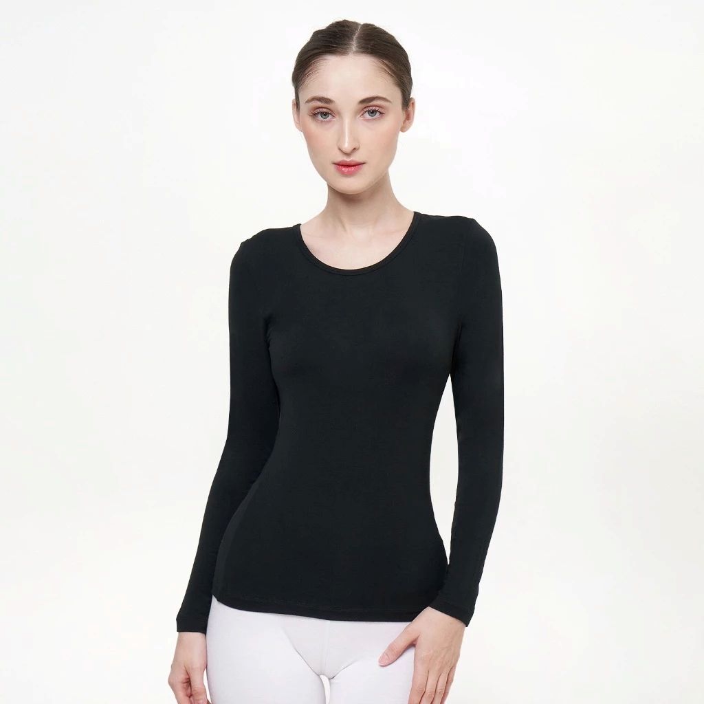 Sorella Longsleeve Natural Bamboo Innerwear N30-CA3089 - Black