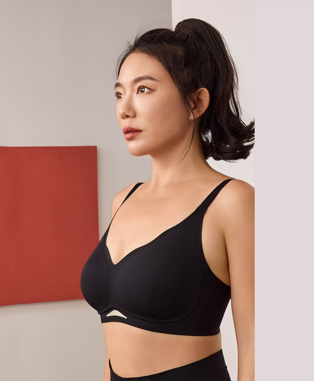 Sorella Bra Wafe Fit Wireless Bralette N10-3085V - BLACK