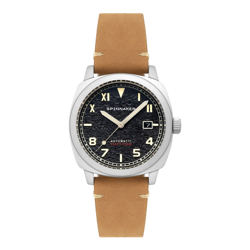Spinnaker Jam Tangan Pria Spinnaker Hull SP-5071-01 California Granite Black Dial Brown Leather Stra