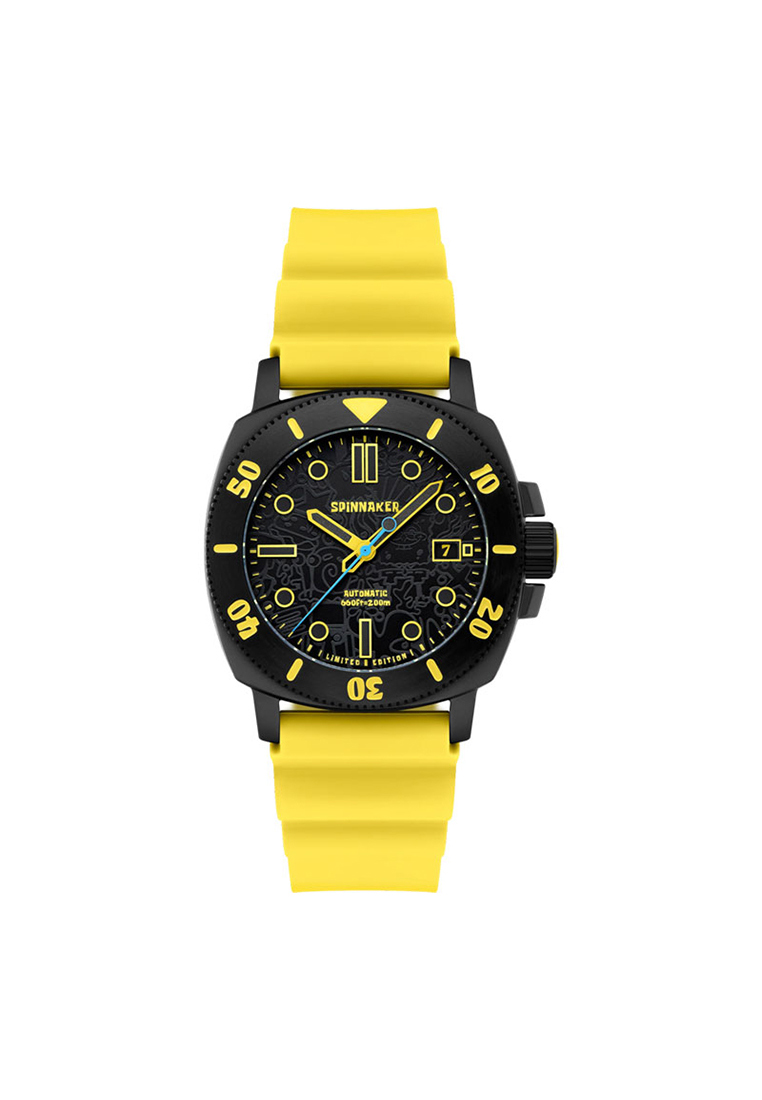 Spinnaker Jam Tangan Pria Spinnaker Hull SP-5147-01 Automatic SpongeBob SquarePants Yellow Rubber St