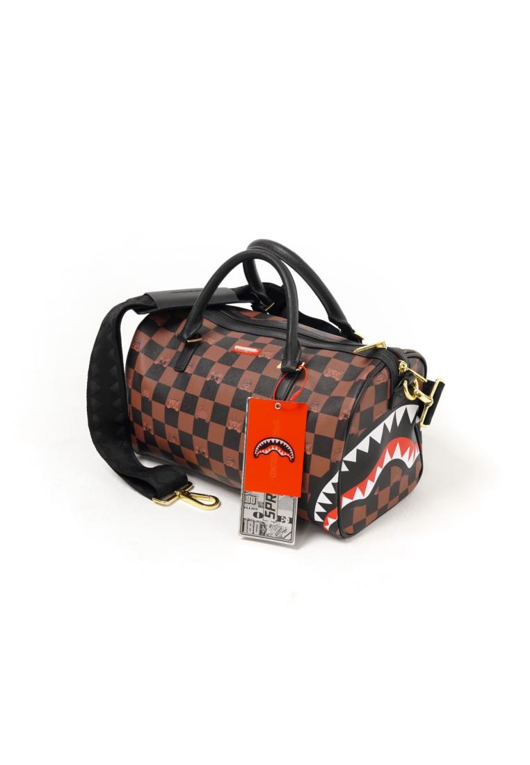 Sprayground Tas SPRAYGROUND THE HIDEOUT CHECKER BROWN MINI DUFFLE BAG 100% ORIGINAL