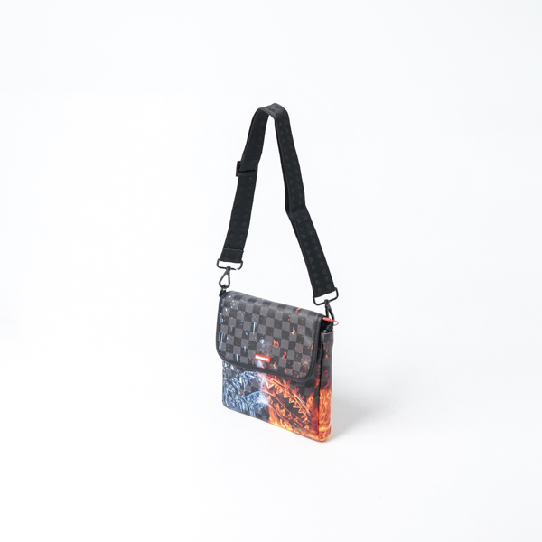 Sprayground Tas SPRAYGROUND COLD HEAT FIRE BLACK SLING BAG 100% ORIGINAL