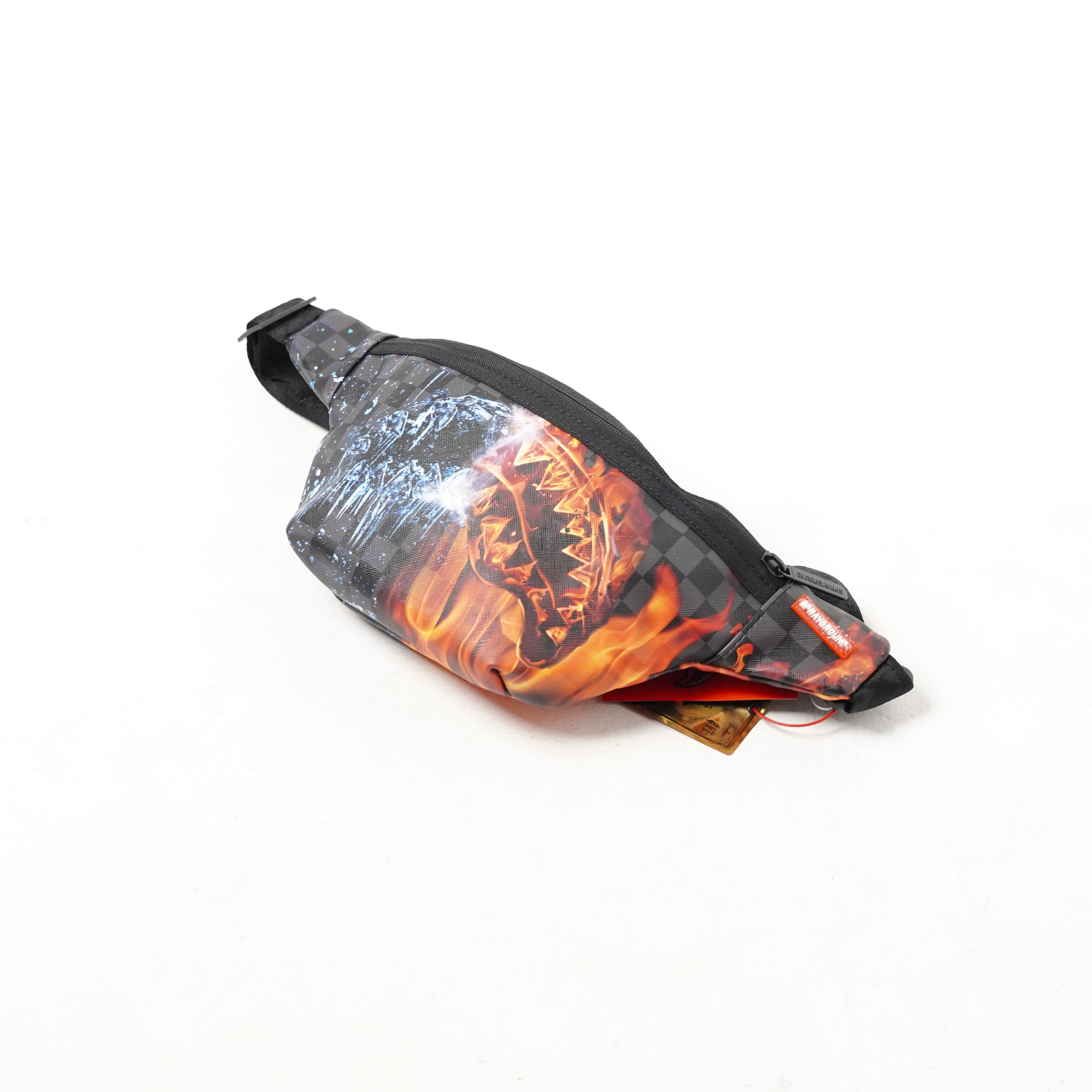 Sprayground Tas SPRAYGROUND COLD HEAT FIRE BLACK WAIST BAG 100% ORIGINAL