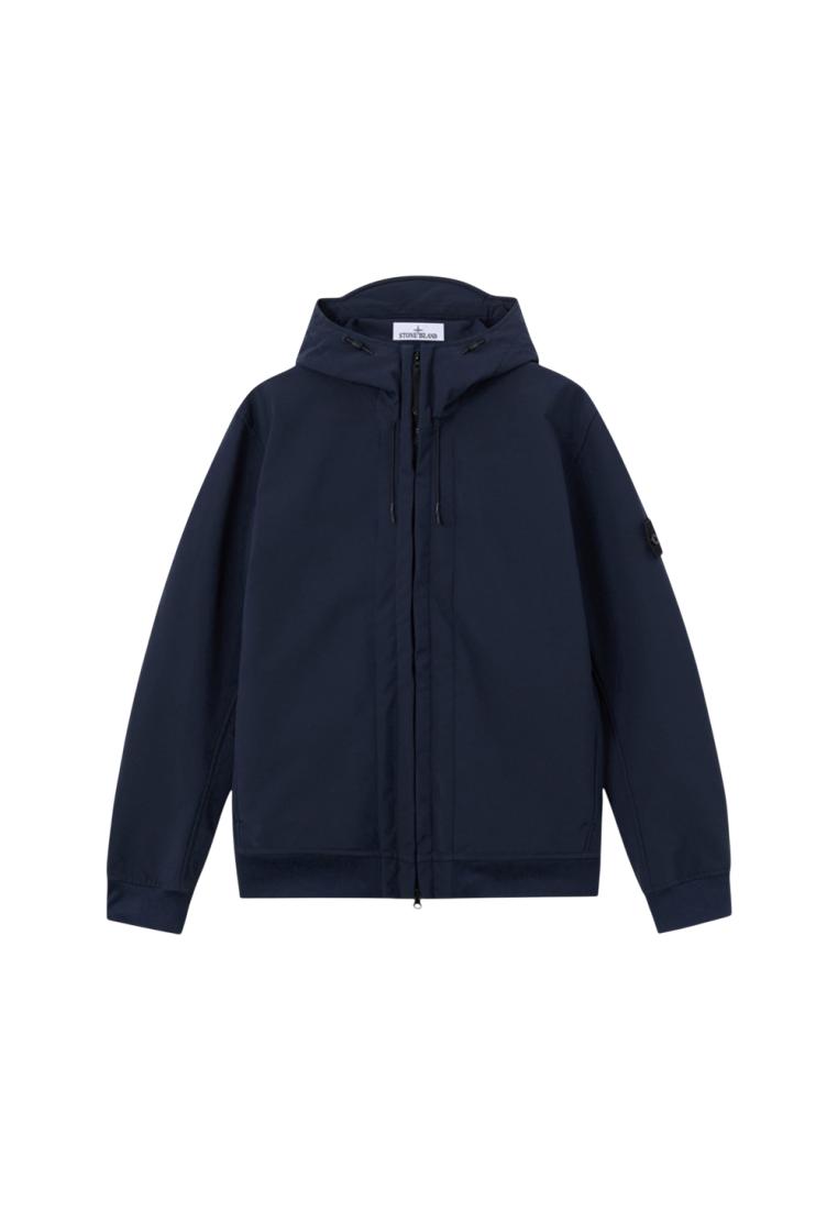 Stone Island Q100004 Soft Shell-R_E.DYE® Technology Hooded Jacket with Wind and Water-Resistant Memb