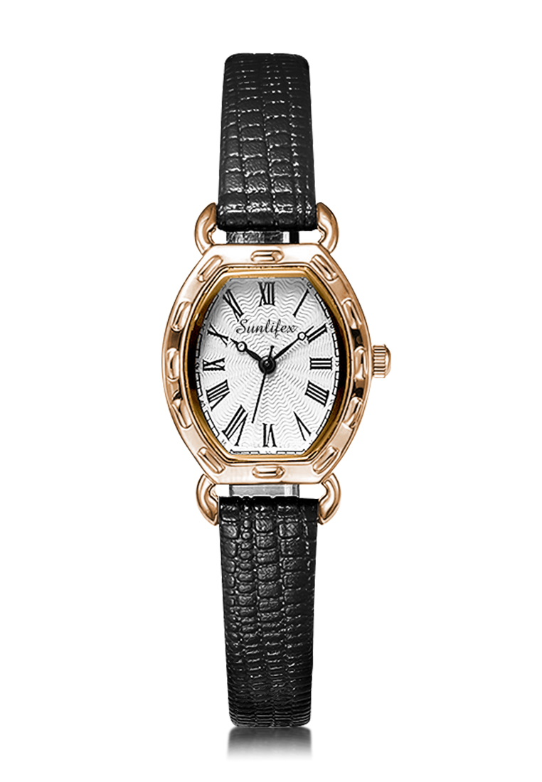 Sunlifex Jam Tangan Wanita 3345 Antik Korea Panggilan Mini Original Jam Tangan Cewek blackwhite