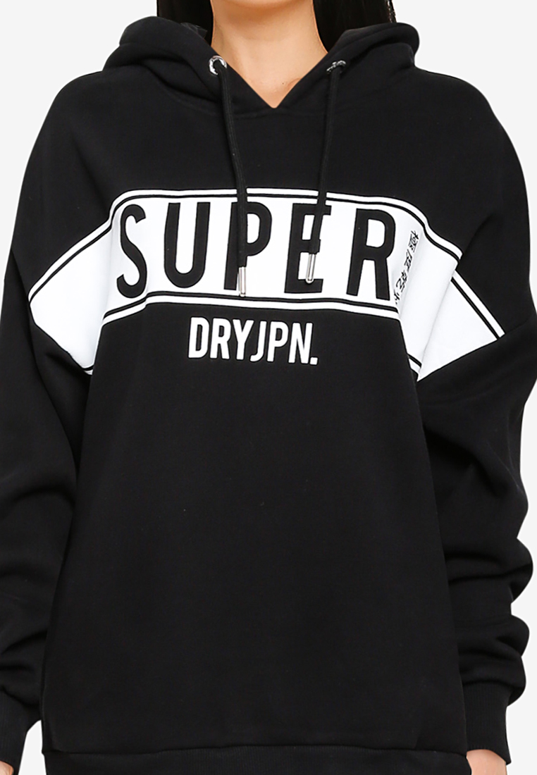 black and white superdry hoodie