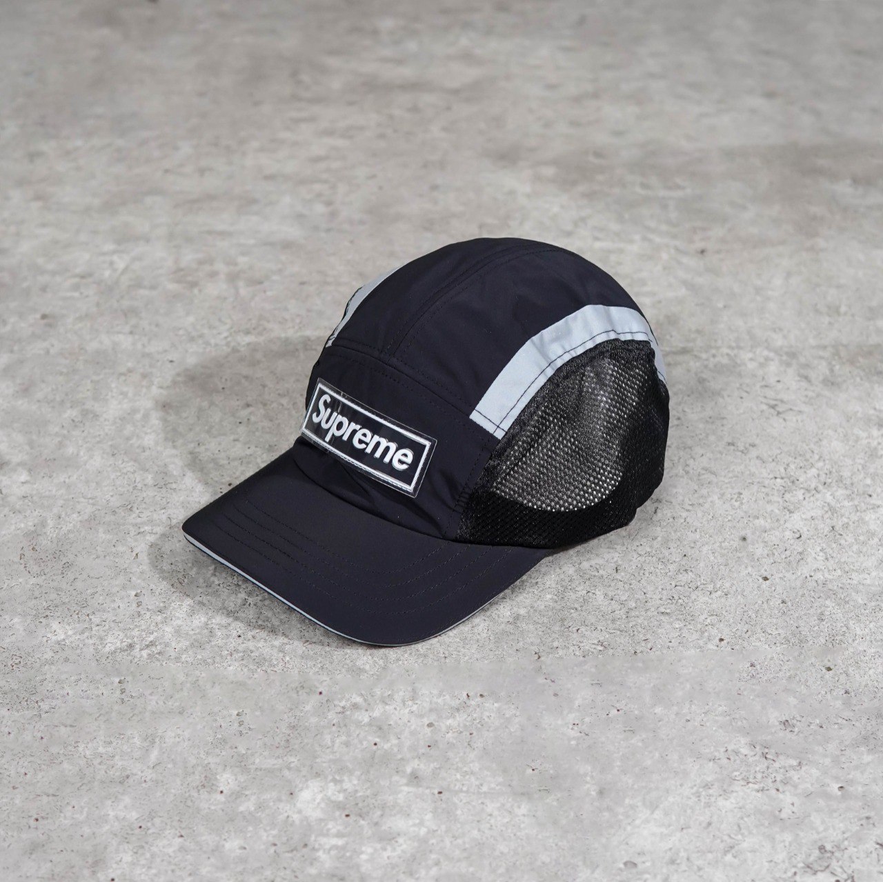 Supreme Topi SUPREME SIDE MESH BLACK CAMP CAP 100% ORIGINAL