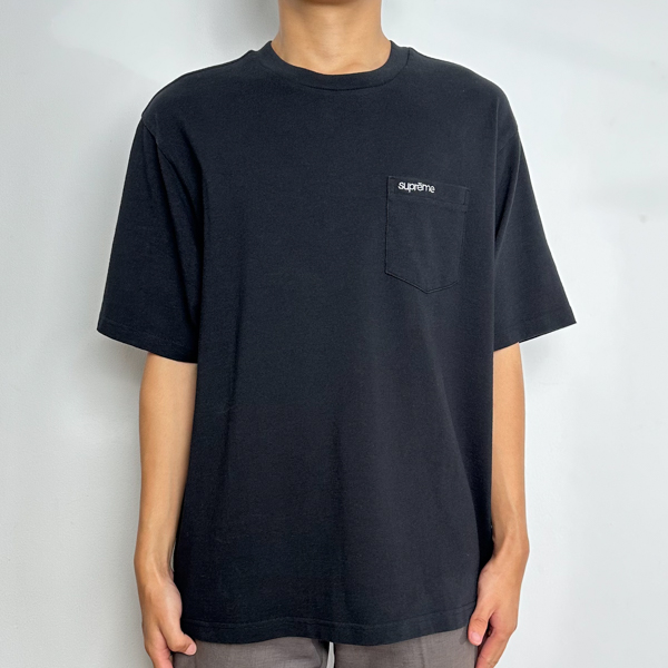 Supreme Kaos SUPREME S/S POCKET BLACK TSHIRT 100% ORIGINAL