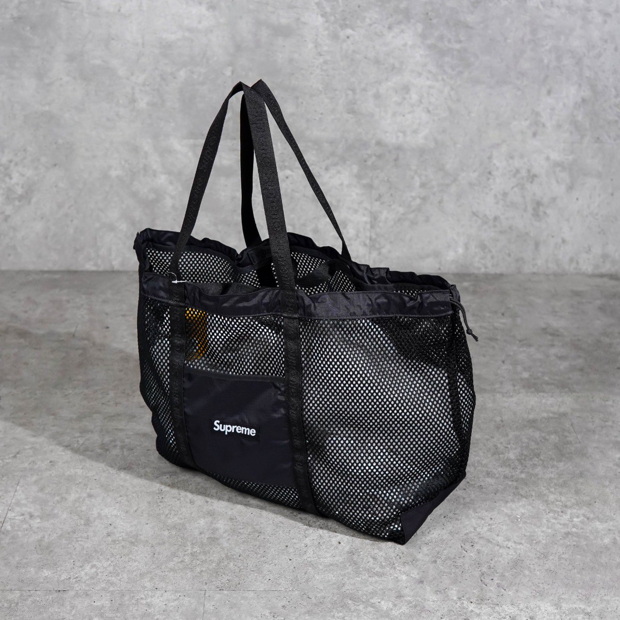 Supreme Tas SUPREME MESH BLACK TOTE BAG 100% ORIGINAL