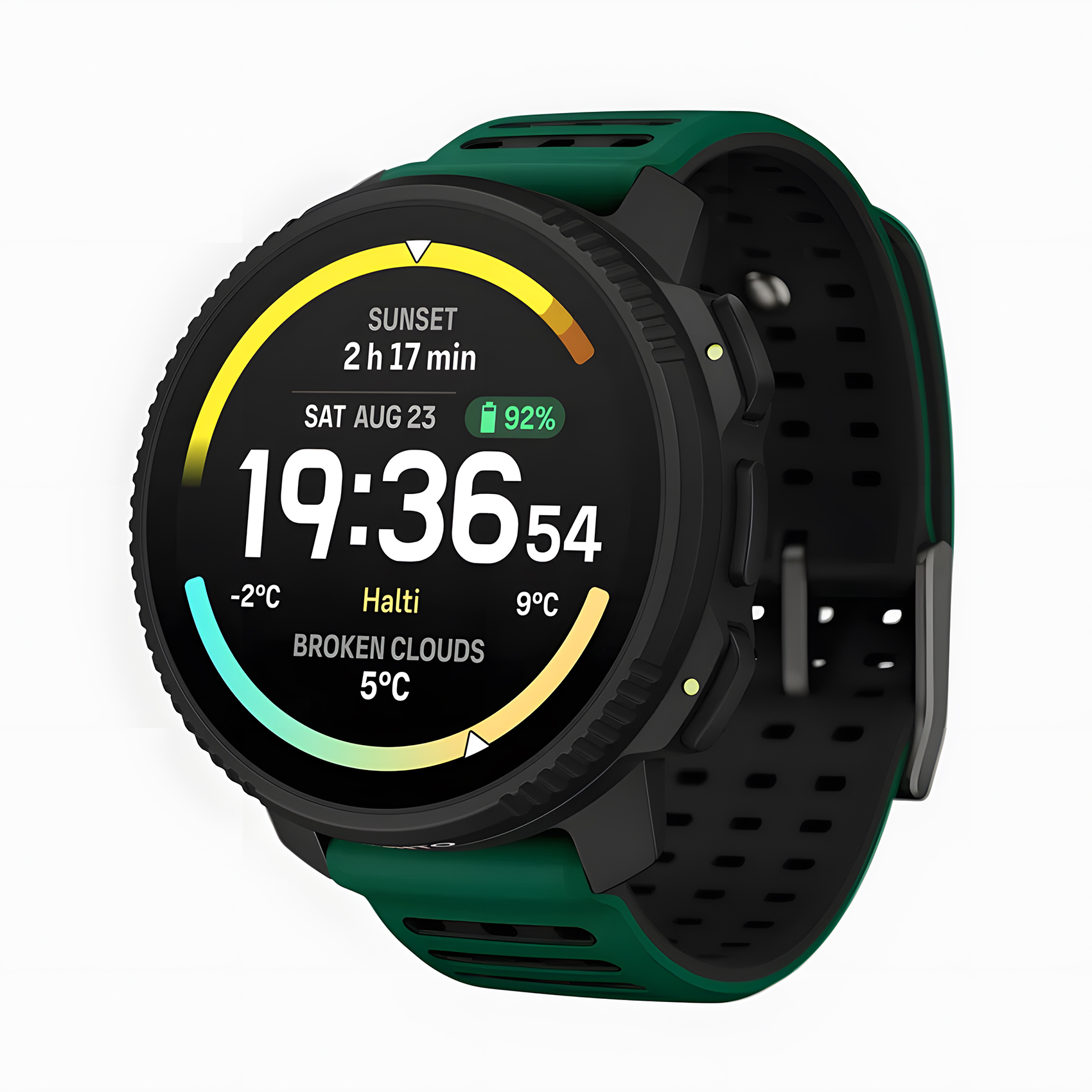 Suunto Vertical 2 - Jam Tangan Unisex - Stainless Steel Case - Pine Green Silicone Strap